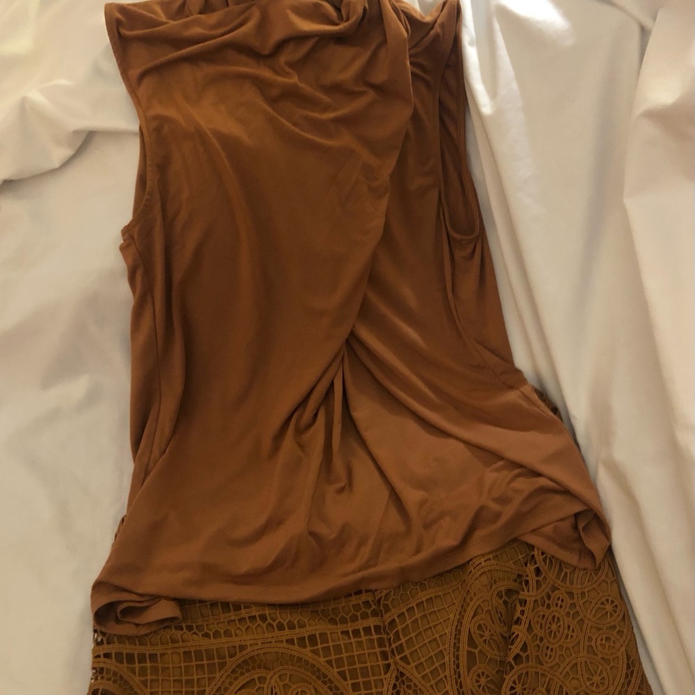 Elie Tahari Sleeveless Draped Mock Neck Top - Rust Size XL NWT - Picture 9 of 9